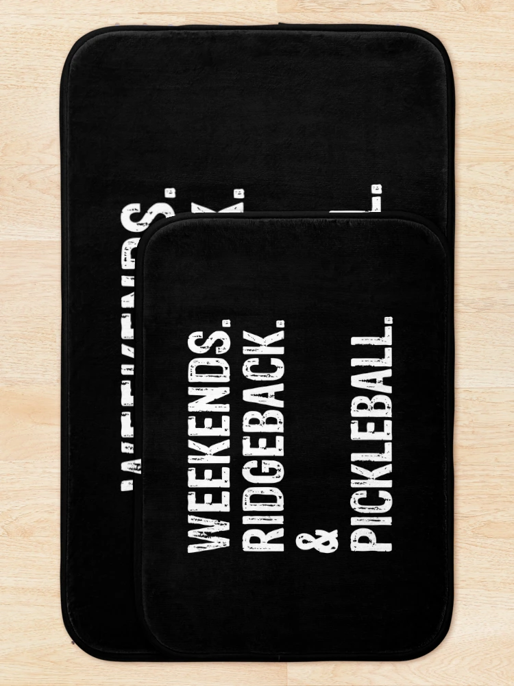 Thumbnail 5 of 6, Bath Mat, Weekends Ridgeback and Pickleball Funny Rhodesian Ridgeback Gift  designed and sold by Guarddogdrive.