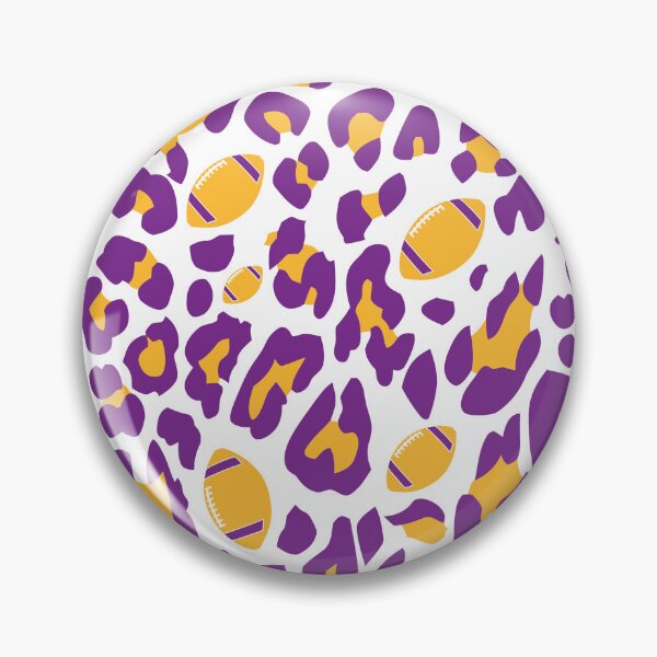 Item preview, Leopard Print with Footballs - Purple and Yellow Football Leopard Print designed and sold by gjsart.