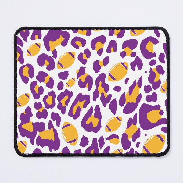 Item preview, Leopard Print with Footballs - Purple and Yellow Football Leopard Print designed and sold by gjsart.