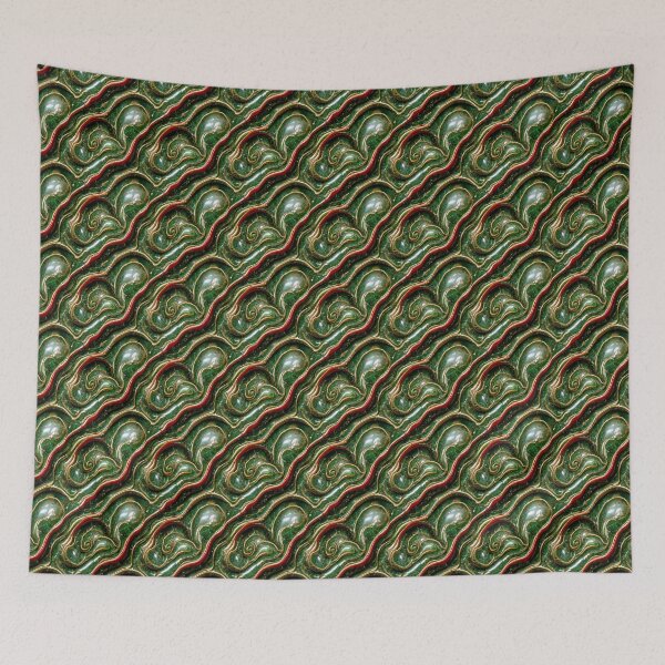 Item preview, Patrón de mármol rojo de oro verde, patrón de marmillo intrincado designed and sold by TreasuryOE.