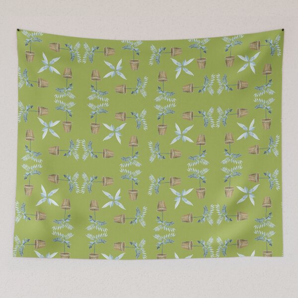 Item preview, Indigo plants pattern designed and sold by Lindyjo.