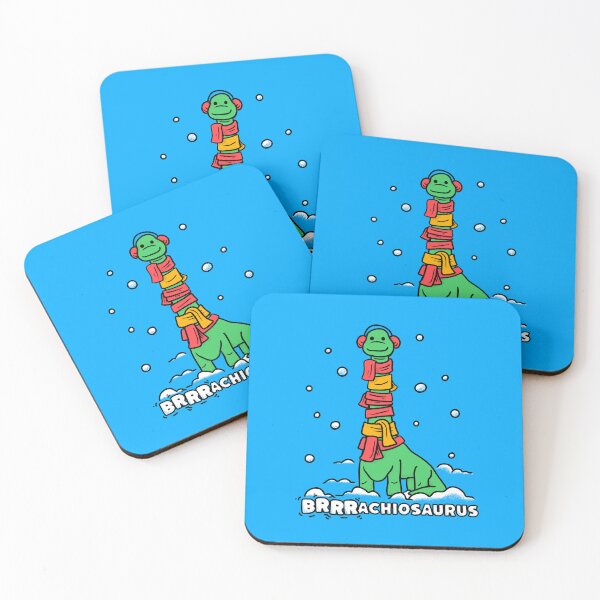 Item preview, Brrrachiosaurus - Brachiosaurus Dinosaur in the snow with scarves designed and sold by abowersock.