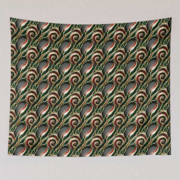 Item preview, Green gold red marble pattern, Intricate marbling pattern designed and sold by TreasuryOE.