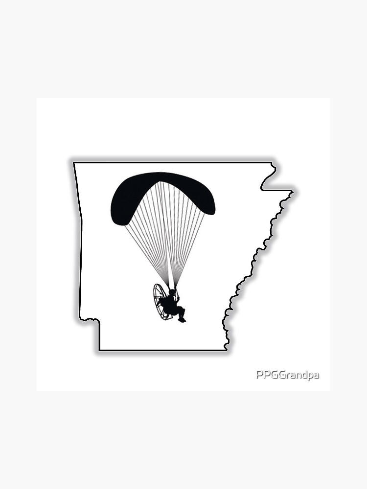 Paramotor Arkansas black and white 2022 logo by PPGGrandpa