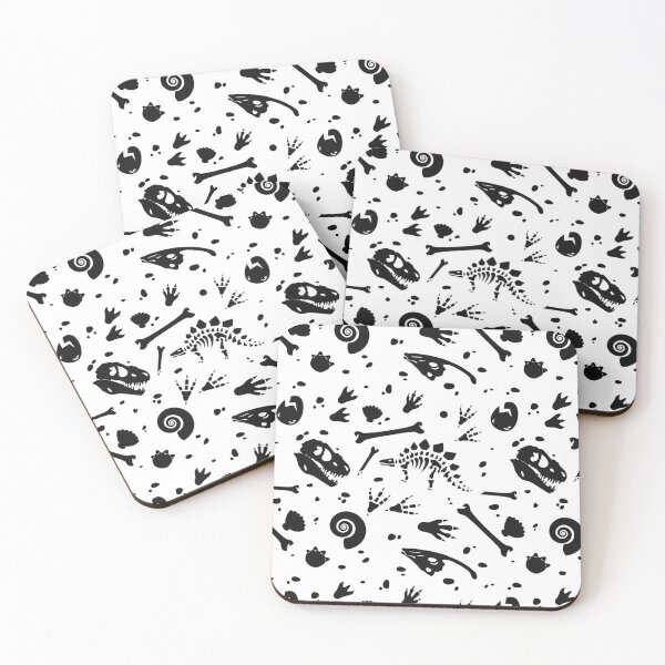 Item preview, Dark Simple Dinosaur Fossils and Footprints Seamless Pattern designed and sold by wolfkin-design.
