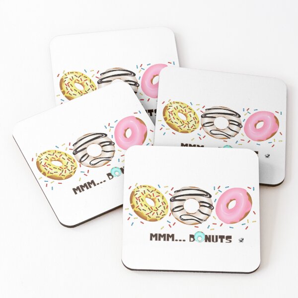 Item preview, Glazed donuts with sprinkles illustration with inscription designed and sold by Alexandra Kueny.