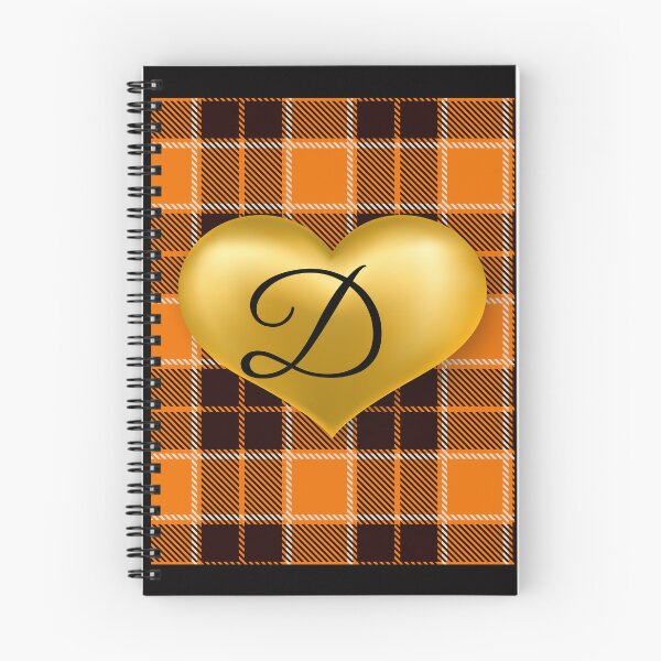 Artikelvorschau, Abstraktes warmes Plaid-Puff-Goldherz mit Initiale-D entworfen und verkauft von SunMoonBeyond.