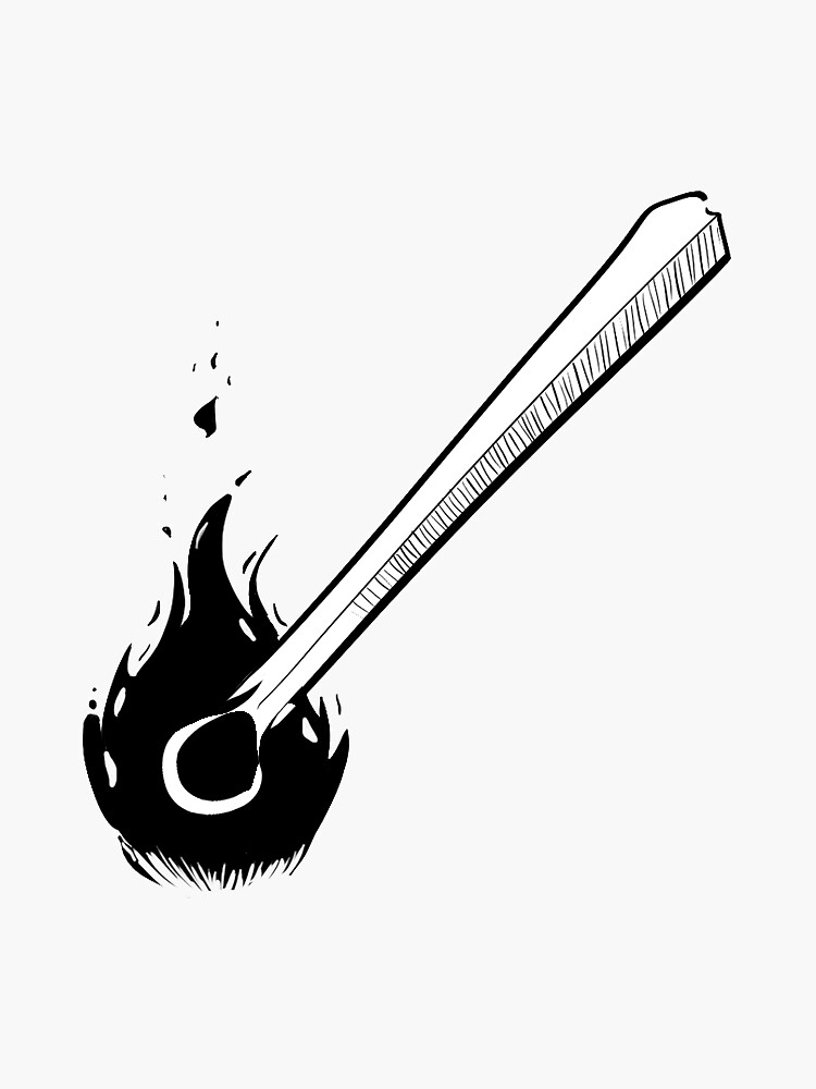 "Match Stick" Sticker for Sale by Puddleleaps Redbubble