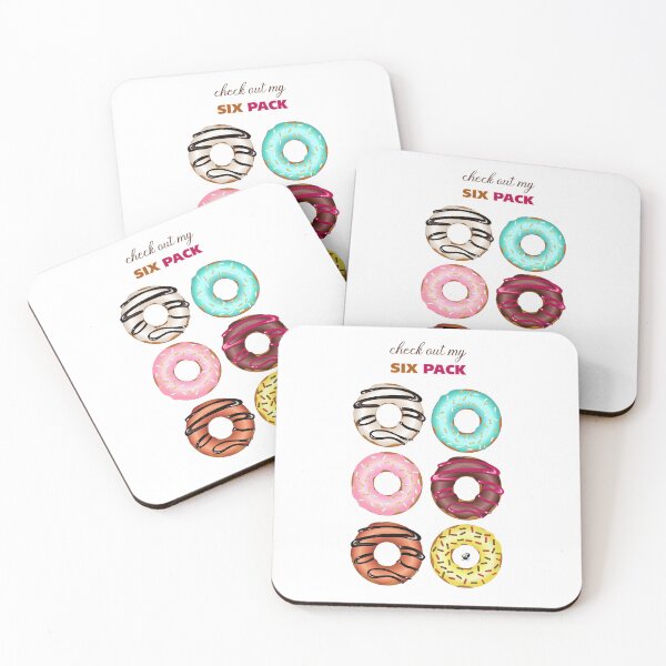 Item preview, Six glazed donuts illustration with inscription designed and sold by Alexandra Kueny.