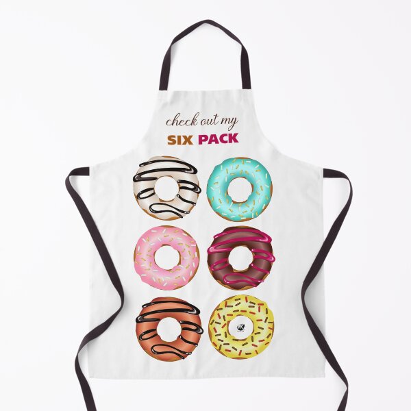 Item preview, Six glazed donuts illustration with inscription designed and sold by Alexandra Kueny.