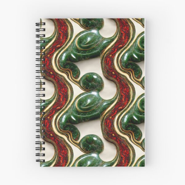 Item preview, Green gold red marble pattern, Intricate marbling pattern designed and sold by TreasuryOE.