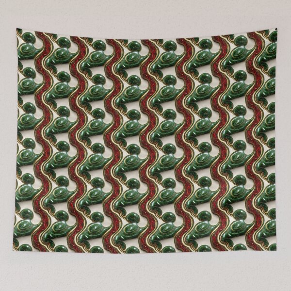 Item preview, Green gold red marble pattern, Intricate marbling pattern designed and sold by TreasuryOE.