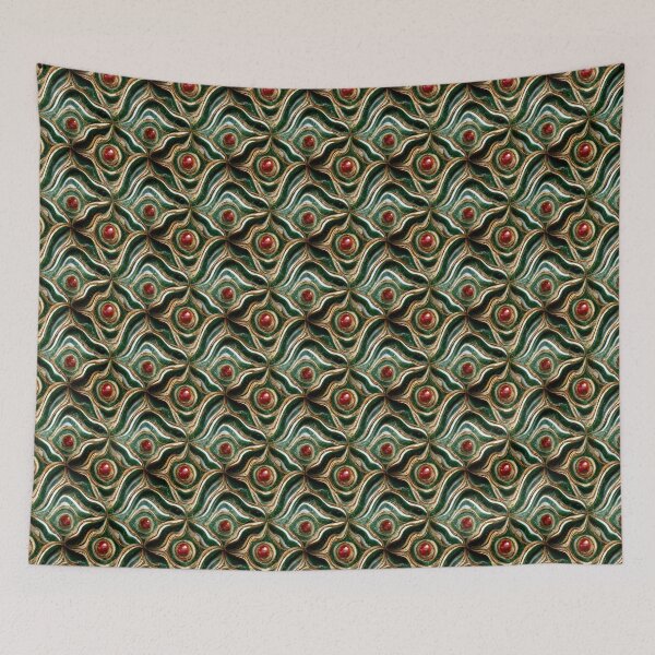 Item preview, Green gold red marble pattern, Intricate marbling pattern designed and sold by TreasuryOE.