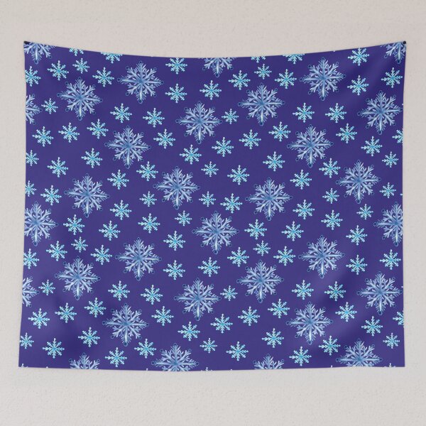 Item preview, Hand painted Snowflakes seamless patern dark blue background patern Christmas patern Cute patern designed and sold by Sunflower-7.
