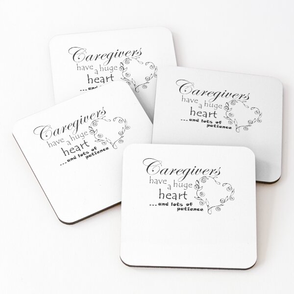 Item preview, Caregivers Have a Huge Heart...and Lots of Patience! - Black Text with Floral Heart designed and sold by MountMercantile.