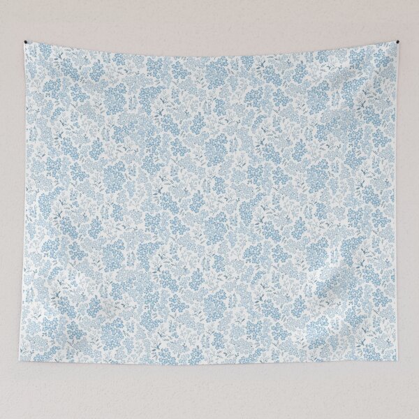 Item preview, Blue Minimalist Flowers Pattern designed and sold by sorbetedelimon.