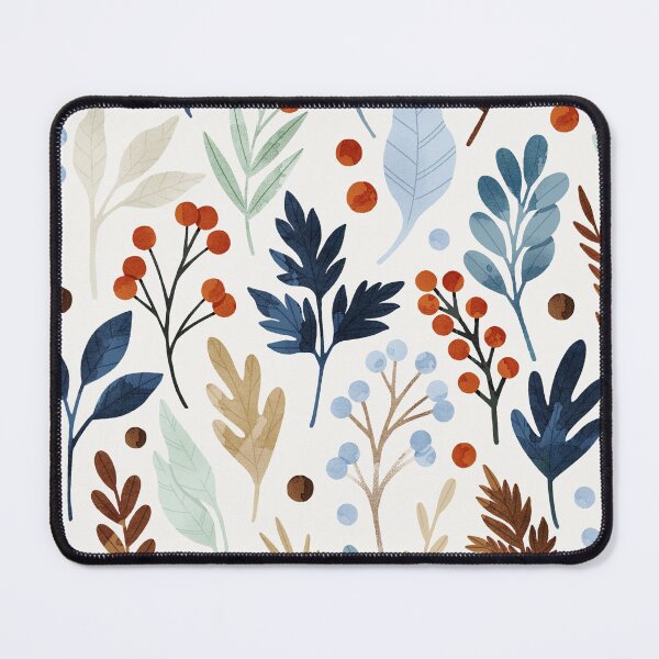 Item preview, Winter leaves pattern. Christmas theme print. Botanical illustration. Fern, berries and leaves pattern. designed and sold by helga-wigandt.