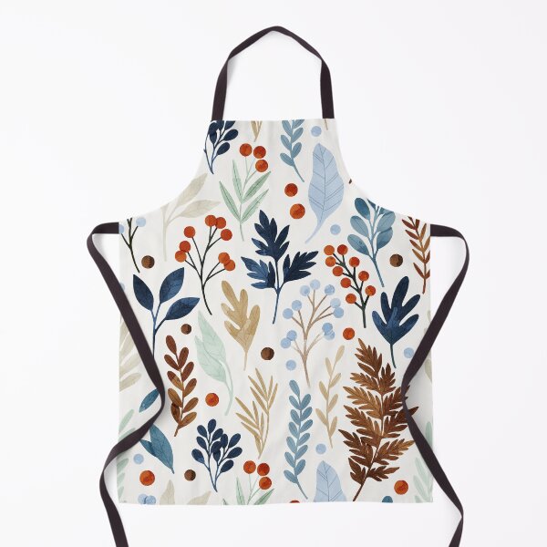 Item preview, Winter leaves pattern. Christmas theme print. Botanical illustration. Fern, berries and leaves pattern. designed and sold by helga-wigandt.