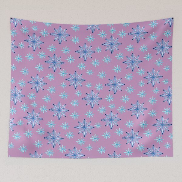 Item preview, Hand painted Snowflakes seamless patern lilac background patern Christmas patern Cute patern designed and sold by Sunflower-7.
