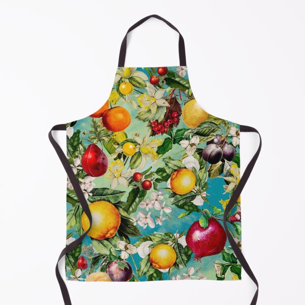 Item preview, Trendy Blooming citrus fruits paradise, orange botanical illustration, green turquoise floral illustration designed and sold by ZeinabTaha.