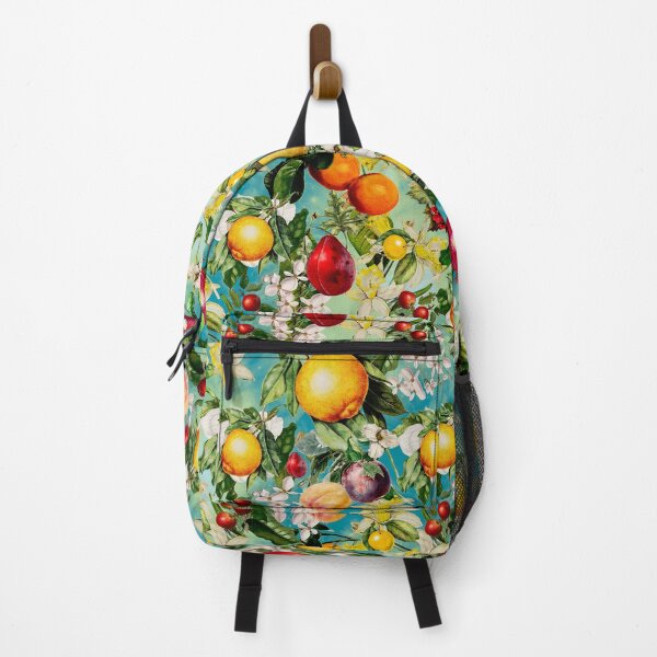 Item preview, Trendy Blooming citrus fruits paradise, orange botanical illustration, green turquoise floral illustration    designed and sold by ZeinabTaha.