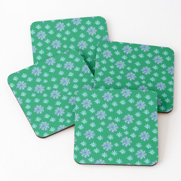 Item preview,  Hand painted Snowflakes seamless patern green background patern Christmas patern Cute patern designed and sold by Sunflower-7.