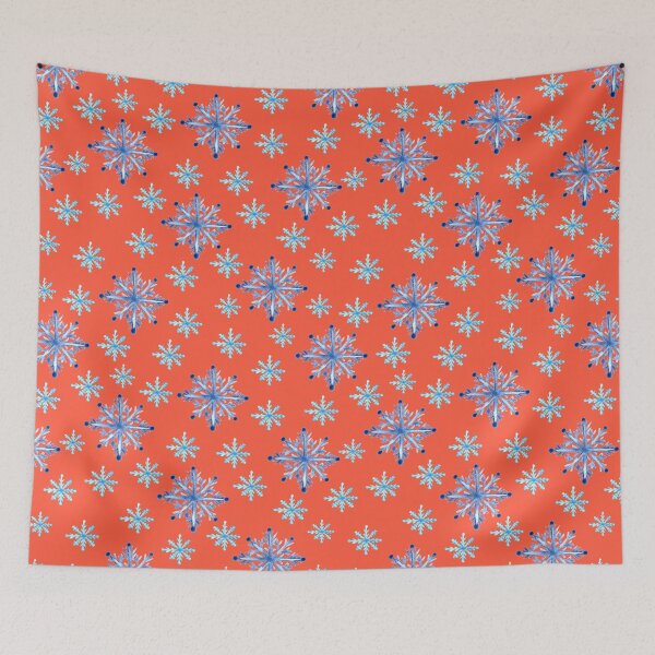 Item preview, Hand painted Snowflakes seamless patern carrot background patern Christmas patern Cute patern designed and sold by Sunflower-7.