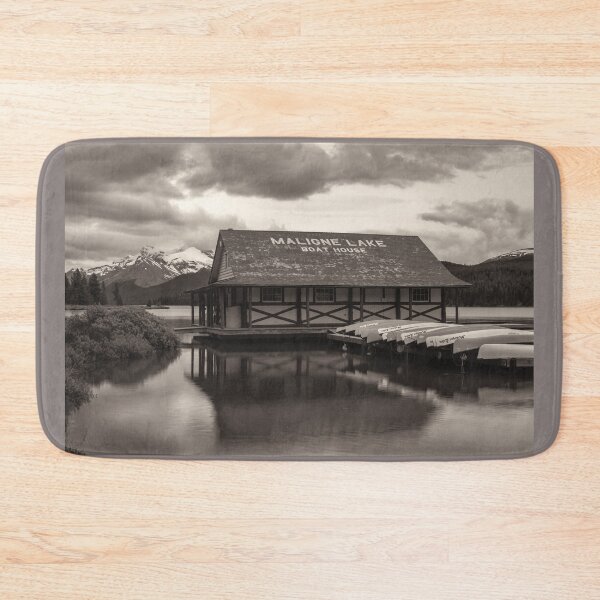 Item preview, Maligne Boathouse bw designed and sold by jvnimages.
