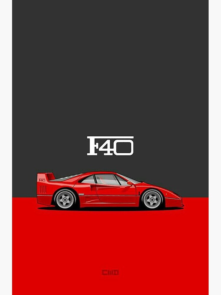 Disover Ferrari F40 Premium Matte Vertical Poster