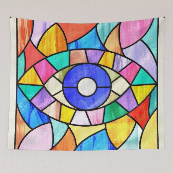 Item preview, Stained Glass Colorful Spiritual Eye designed and sold by Ceyda Bolat.