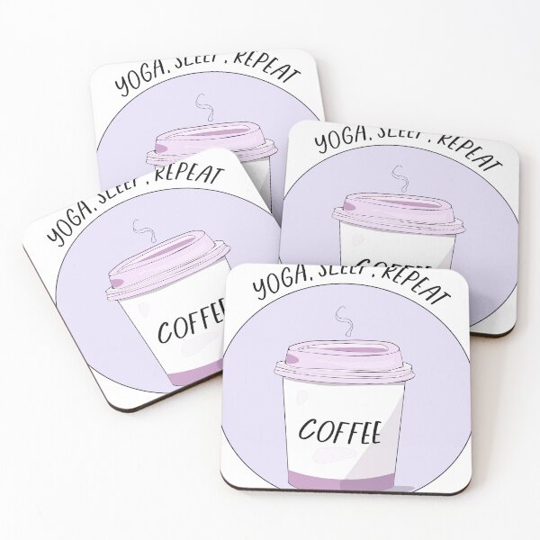 Item preview, Coffee Yoga Sleep Repeat Sticker designed and sold by Clowngirlprints.