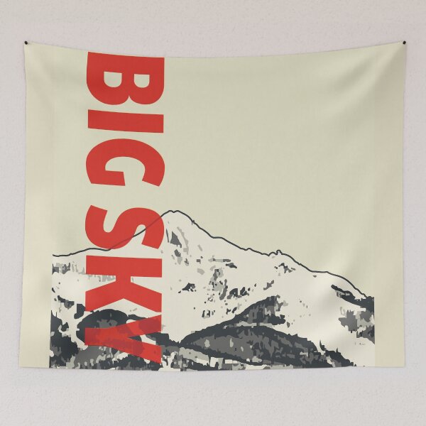 Item preview, Big Sky Montana Vintage Modern Ski Travel Poster designed and sold by ROEDERcraft.