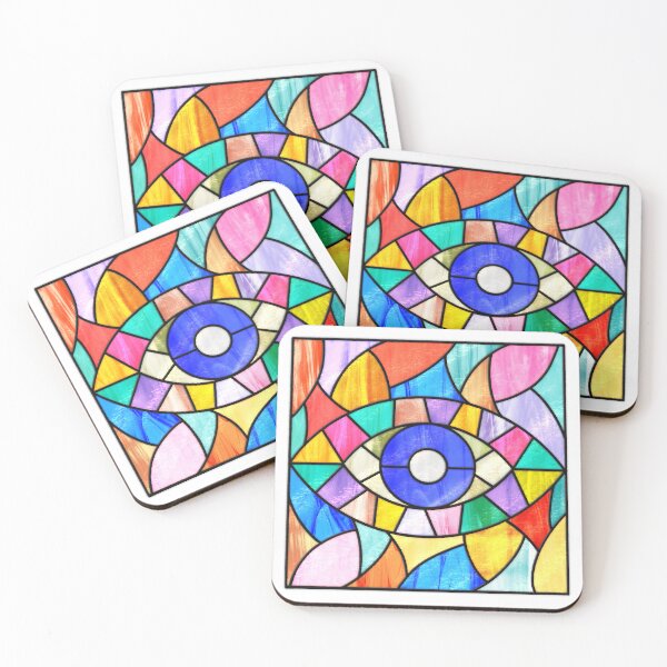 Item preview, Stained Glass Colorful Spiritual Eye designed and sold by Ceyda Bolat.