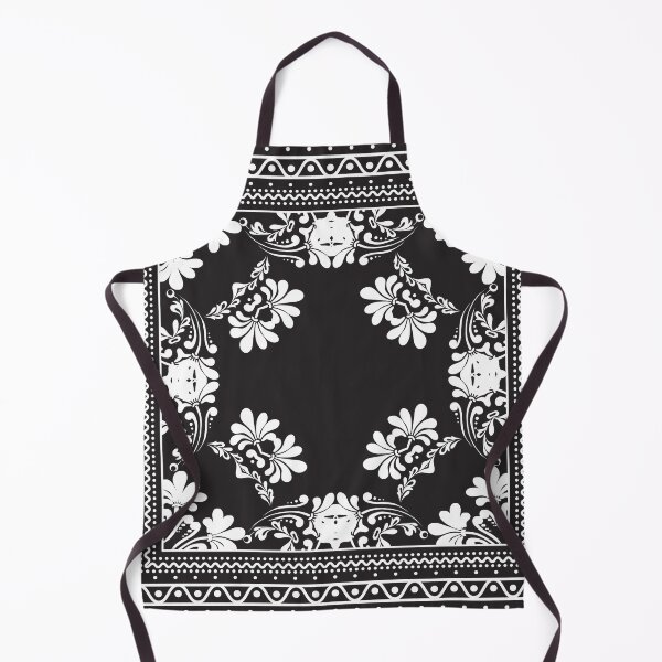 Item preview, Bandana Black & White Flower Decorative Design Zig-Zag designed and sold by emma60.