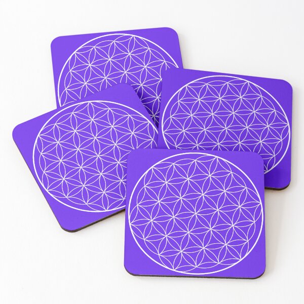 Item preview, Sacred Flower of life in White on Purple designed and sold by drumweaver.