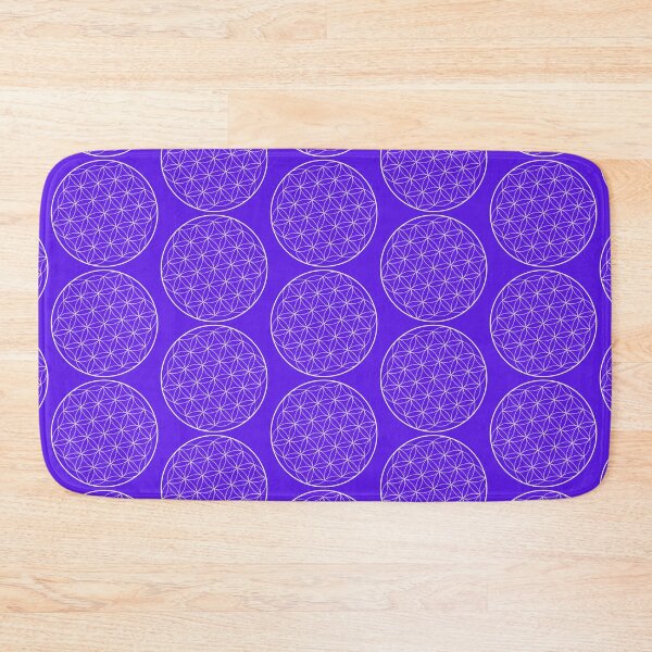 Item preview, Sacred Flower of life in White on Purple designed and sold by drumweaver.