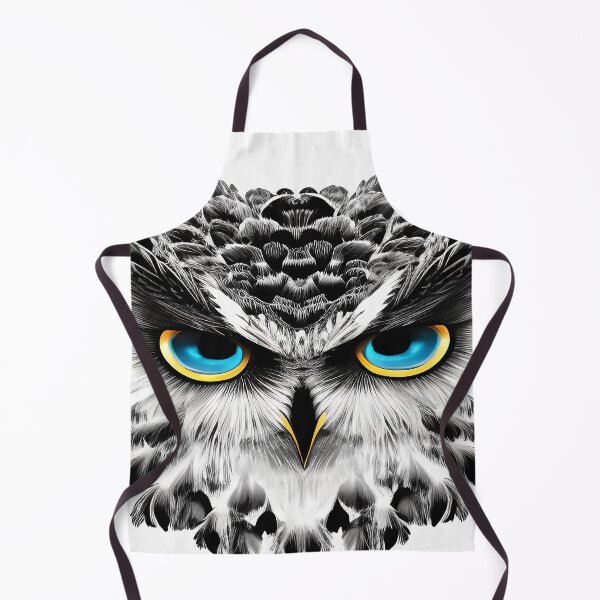 Item preview, Owl Black and White with Brilliant Blue Eyes designed and sold by deniselynnimage.