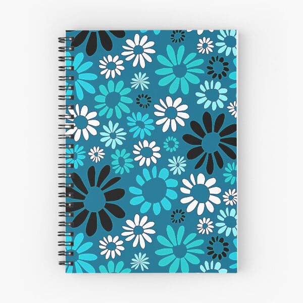 Item preview, Retro 1960's Aqua, White And Black Floral Pattern  designed and sold by DEC02.