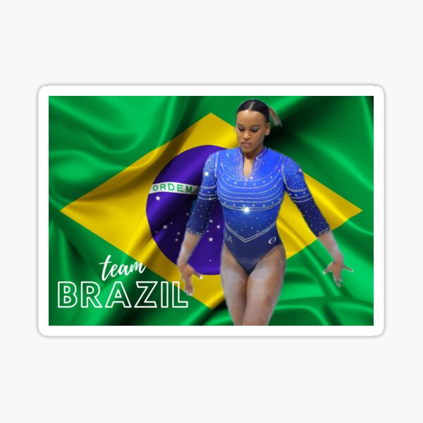 "Team Brasil Rebeca Andrade gymnast with flag" Sticker for Sale by