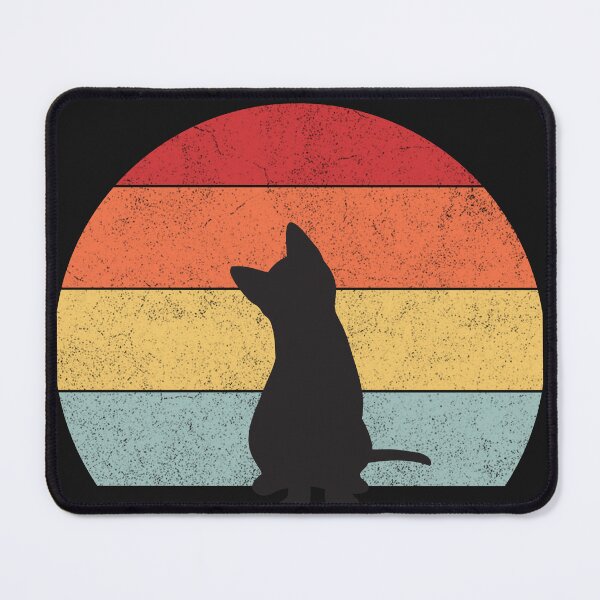 Item preview, Cat Looking At Sunset, Cute Black Kitten Watching Vintage Retro Sun designed and sold by DigitalMandy.