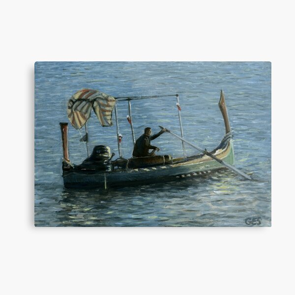 Dgħajsa Water Taxi, Valletta, Malta Metal Print