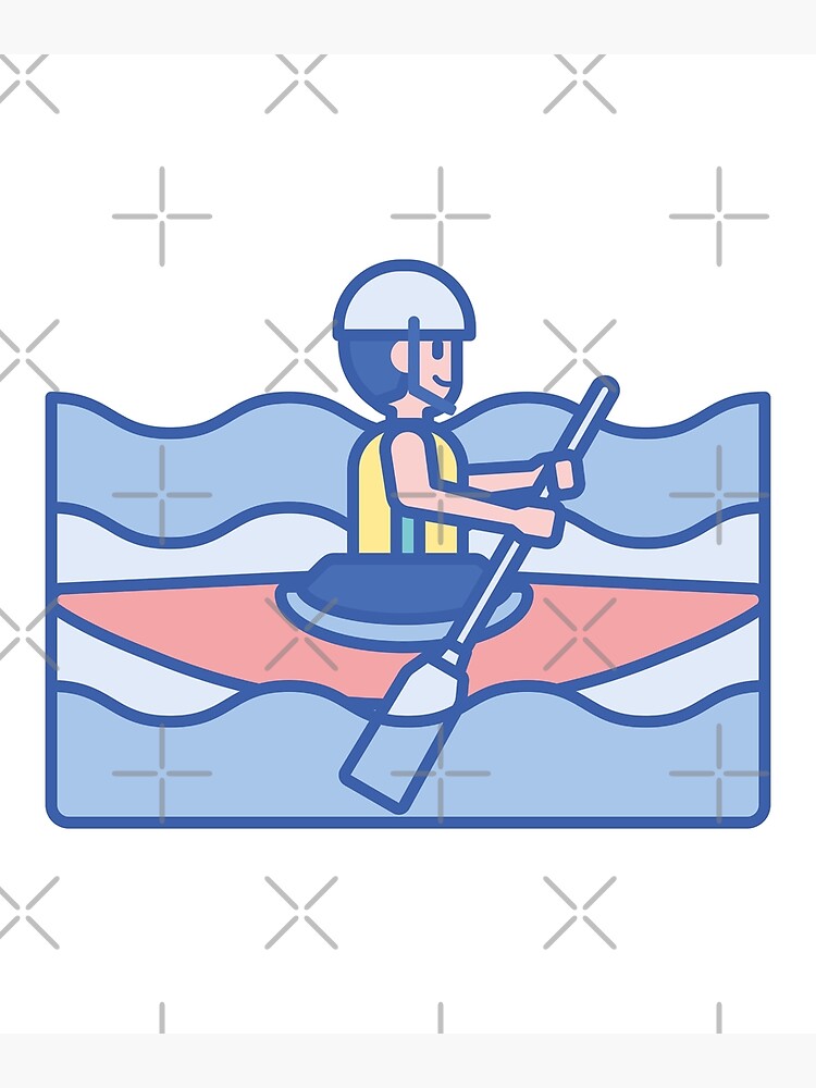 "Canoe Emoji Man in Boat" Poster for Sale by bolkibox Redbubble