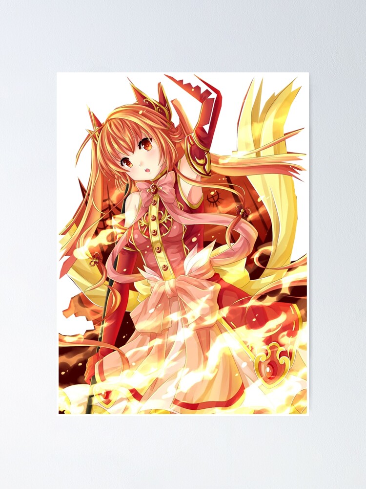 Manga Fire Girl Poster By Simbatron Redbubble