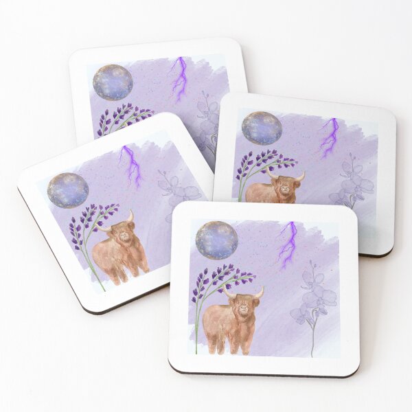 Item preview, Lilac and Purple Highland cow designed and sold by shyflamingo.