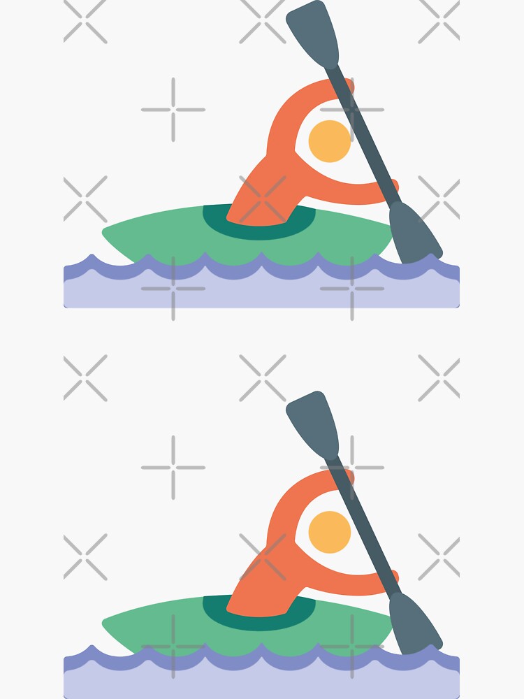 "Canoe Emoji Man in Boat" Sticker for Sale by bolkibox Redbubble