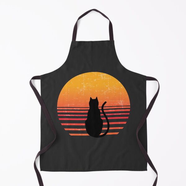 Item preview, Cat Watching At Sunset, Cute Black Kitten Looking Vintage Retro Sun designed and sold by DigitalMandy.