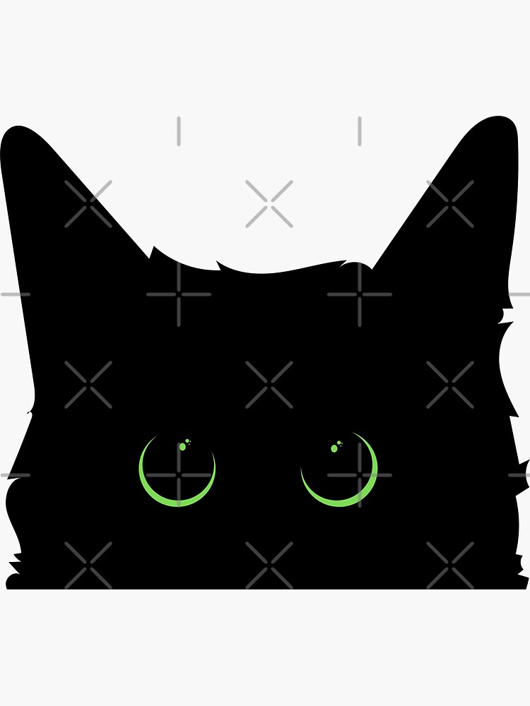 "Black Cat With Green Eyes" Sticker for Sale by HeBoom Redbubble