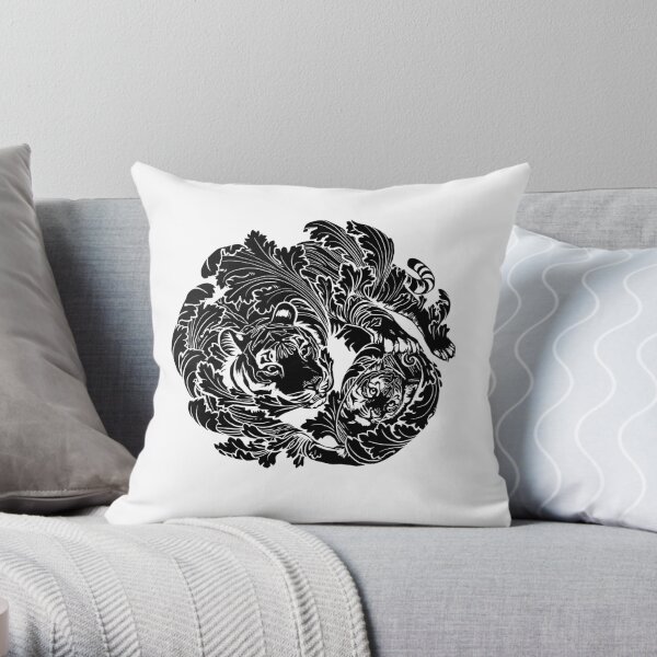 The Tiger and the Mirror Throw Pillow