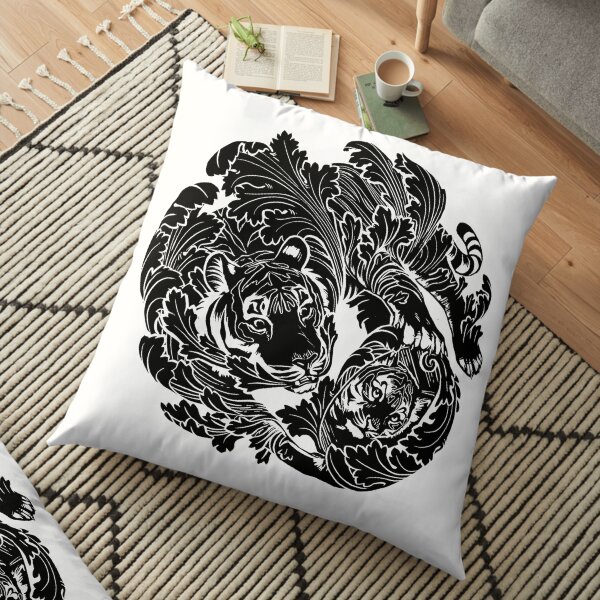 The Tiger and the Mirror Floor Pillow