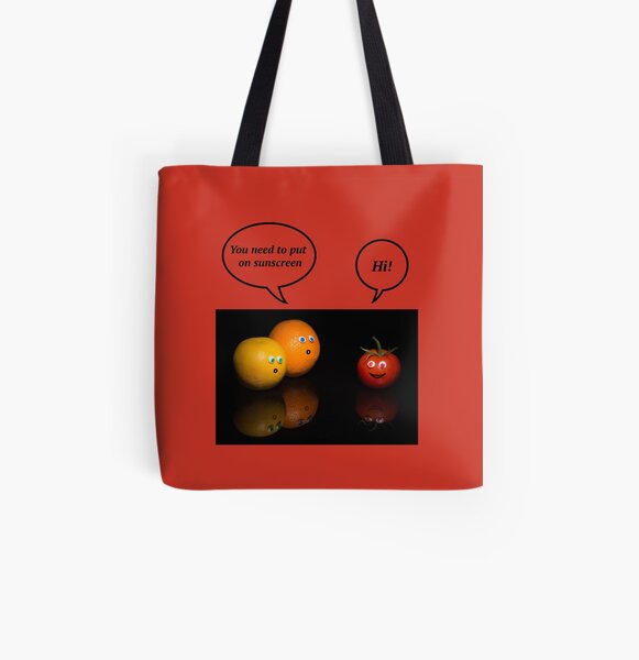 HAPPY TOMATO All Over Print Tote Bag